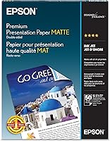 Vista 1 de Epson Premium Presentation Paper MATTE (8.5x11 Inches, Double-sided, 50 Sheets) (S041568),Bright White