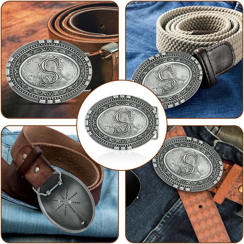 Western Belt Buckles - Cowboy Initial Belt Buckle for Men Women, Best Gifts for Wedding, Youth Belts Buckle for Kids - Image 3
