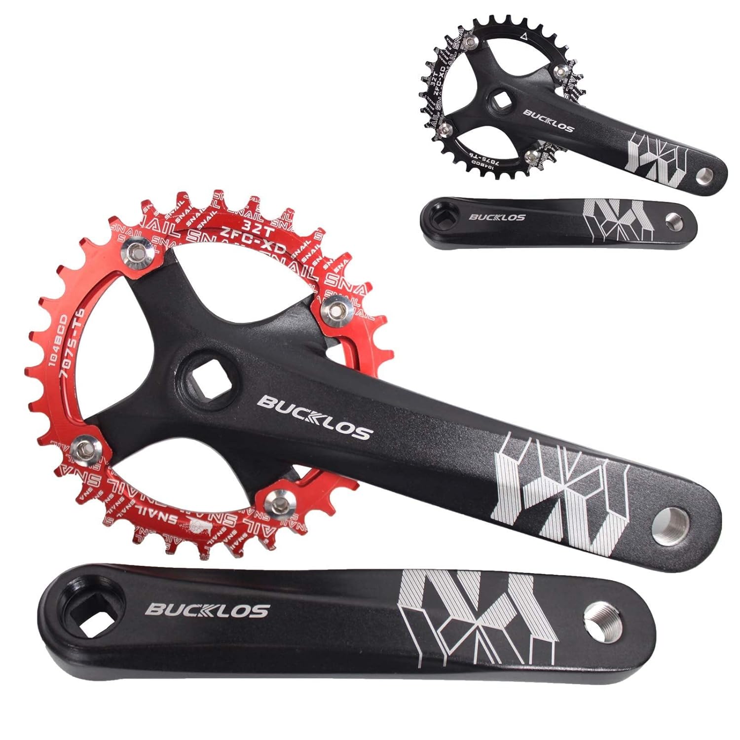 BUCKLOS MTB Mountain Bike Single Speed Square Taper Crankset 170mm Cranksets Bicycle Crank Set