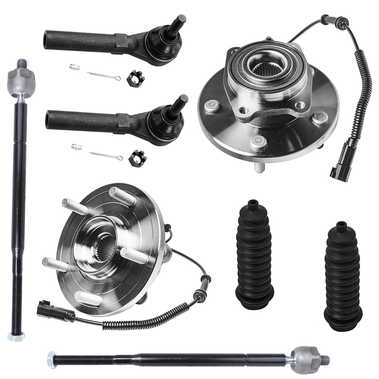Detroit Axle - Front 8pc Wheel Bearing Hubs Kit for 2008-2010 Grand Caravan