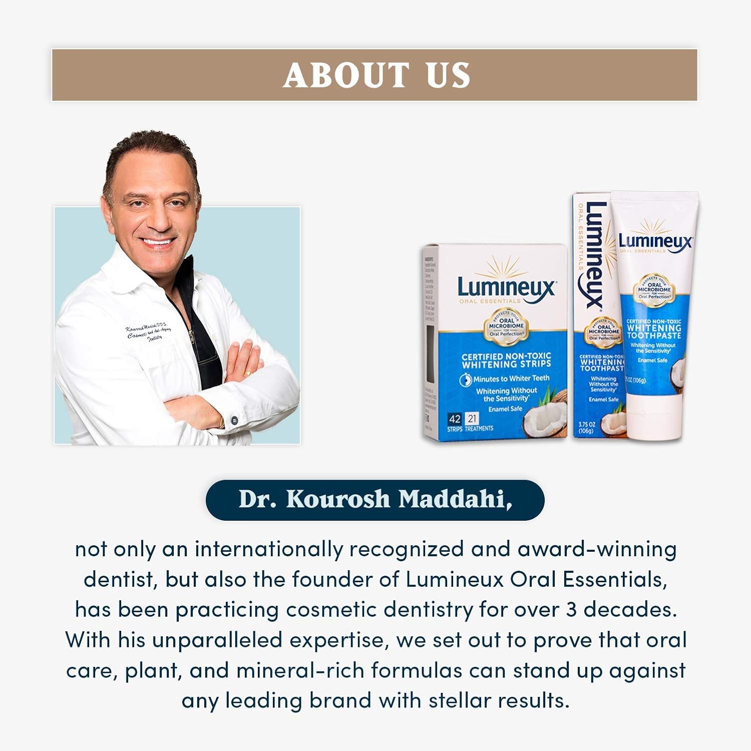 Lumineux Oral Essentials Teeth Whitening Strips and Toothpaste - Sensitivity Free - Dentist Formulated and Certified Non-Toxic - No Artificial Flavors, Colors and SLS Free : Beauty & Personal Care