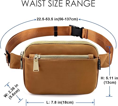 Miniatura 10 de ZORFIN Riñoneras para mujeres y hombres, cinturón de moda con correa ajustable para exteriores, entrenamiento, viajes, casual, correr, senderismo,