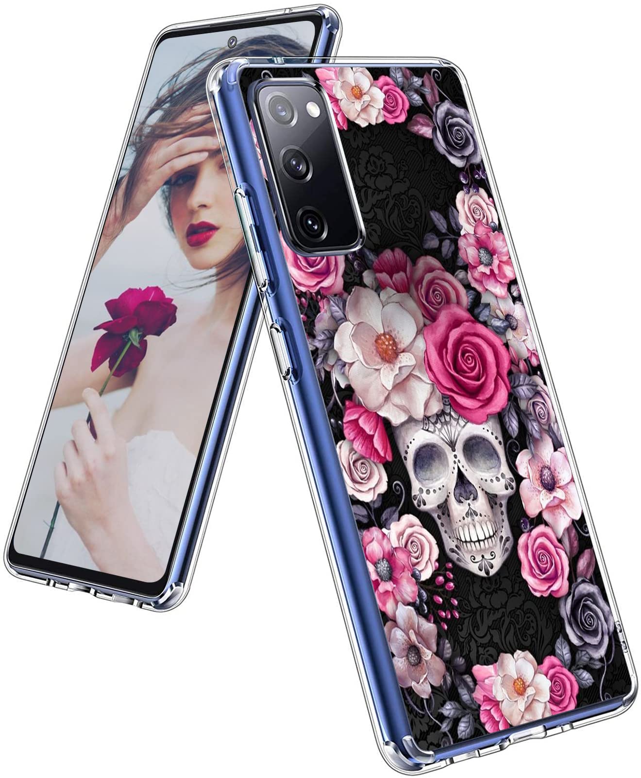 Amazon Com S Fe 5g Case Slim Leopard Cover Compatible With Samsung Galaxy S Fe 5g 6 5 Phone Case Silicone Skull Rose Flowers Cases Shockproof Bumper Protective Cover For Samsung S Fe 5g