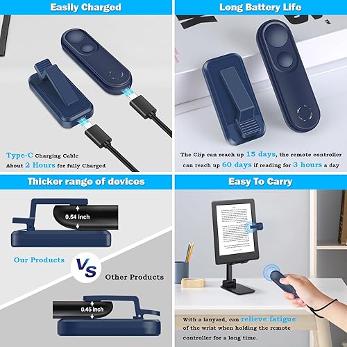 Miniatura 8 de Girador de páginas con control remoto RF para Kindle Paperwhite Oasis Scribe Kobo, accesorios Kindle para lectores electrónicos, obturador de cámara