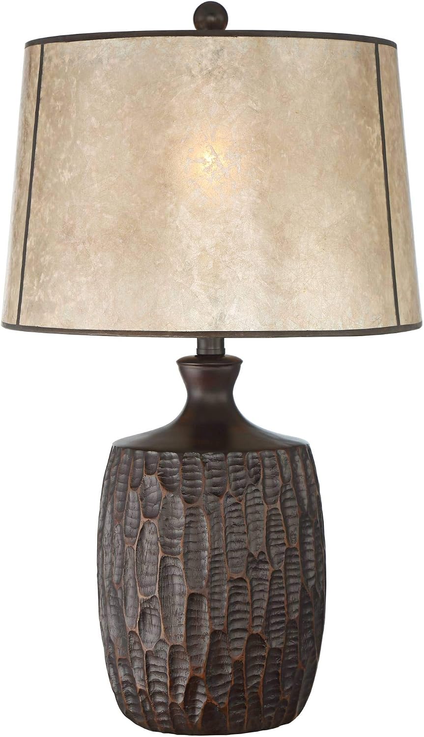 Franklin Iron Works Kelly 25 1/2" High Farmhouse Rustic Country Cottage Table Lamp Brown Finish Single Mica Shade Living Room Bedroom Bedside Nightstand House Office Home Reading (Colors May Vary)