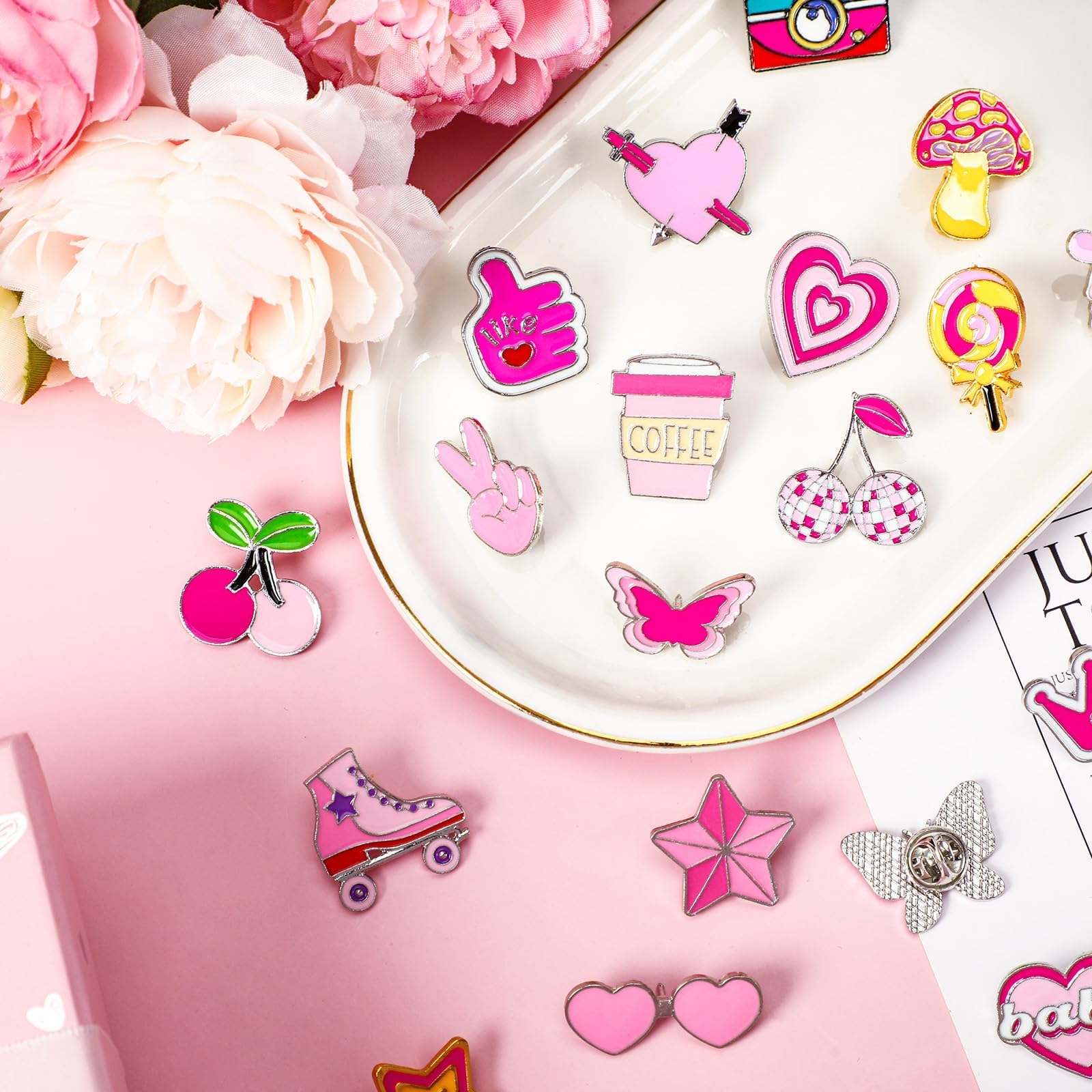 36 broches acrílicos a granel lindos pines de etiqueta para ropa, mochila, joyería, sombrero, chaqueta, decoración