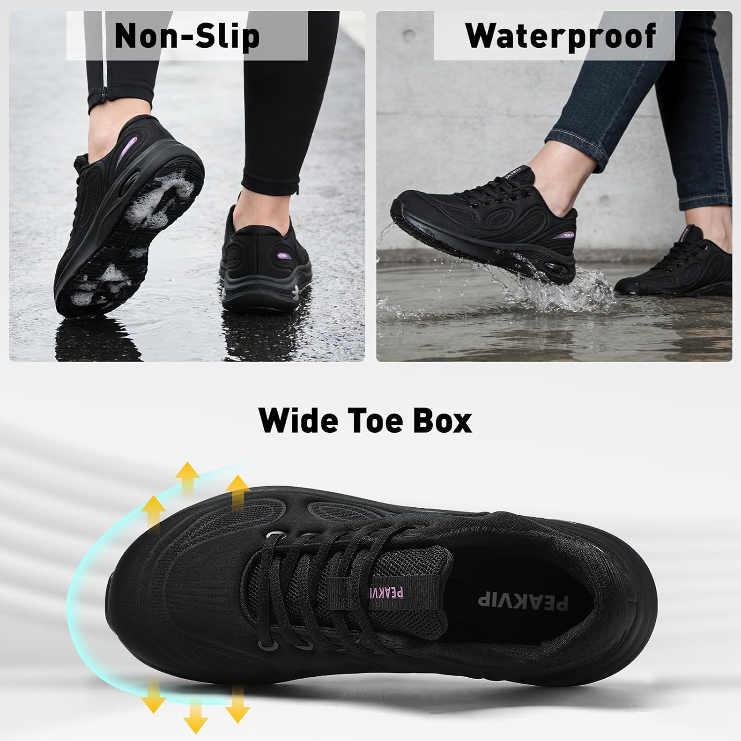 Womens Steel Composite Toe Shoes Waterproof Non Slip Lightweight Wide Width Safety Work Sneakers