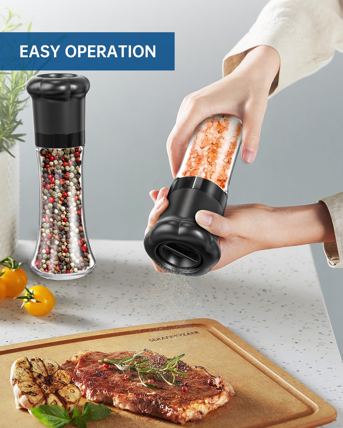 Circle Joy Pepper Grinder - Adjustable Spice Mill -4