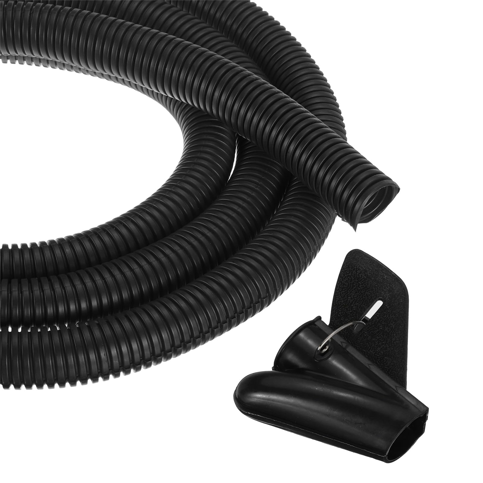 sourcing map 1 Inch 20ft Split Wire Loom Tubing, Flexible Cord Protectors with Installation Tool Cable Management Sleeve Conduits Cover for Office Home Electrical Automotive Wires, Black