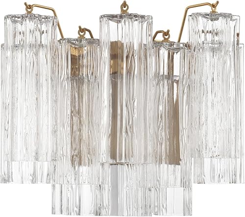 Crystorama Addis 2 apliques de latón envejecido claro