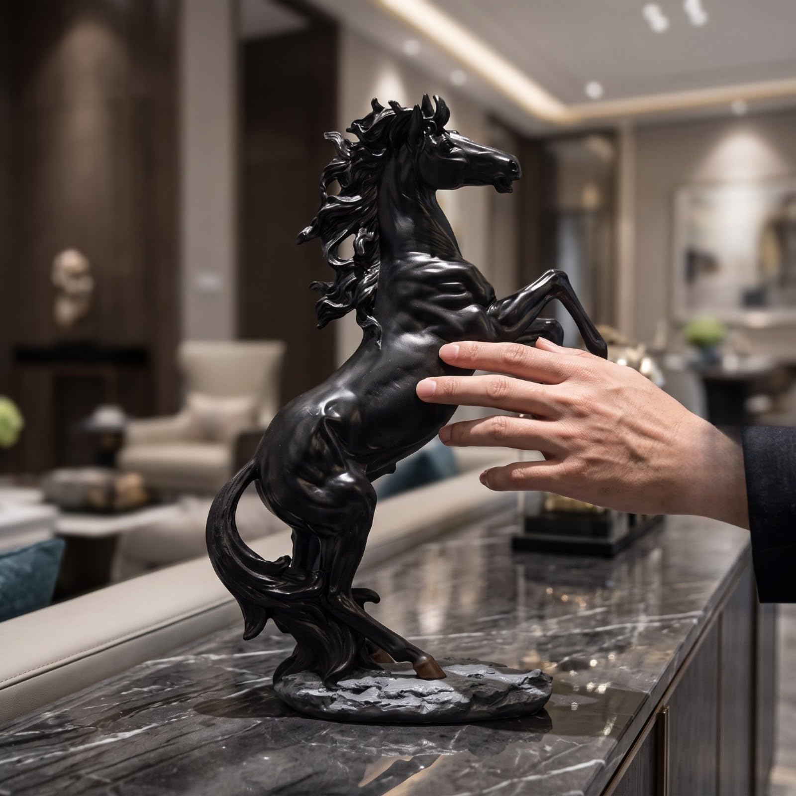 Qianly Figurine Base Rocheuse |, dressé, Décoratif, pr Entrée,
