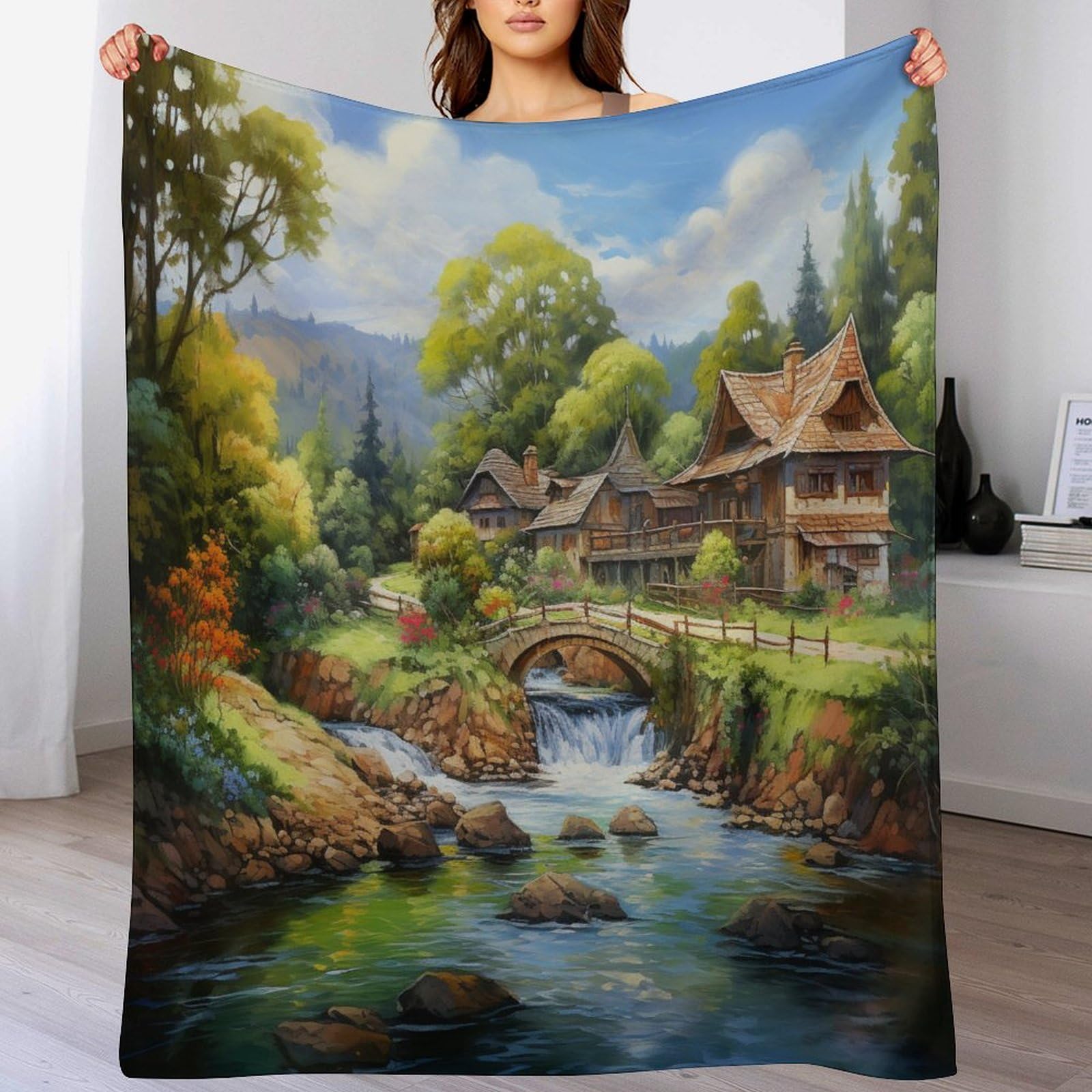 Couverture en flannel super doux Impression des Paradis pour lit double 180x200cm