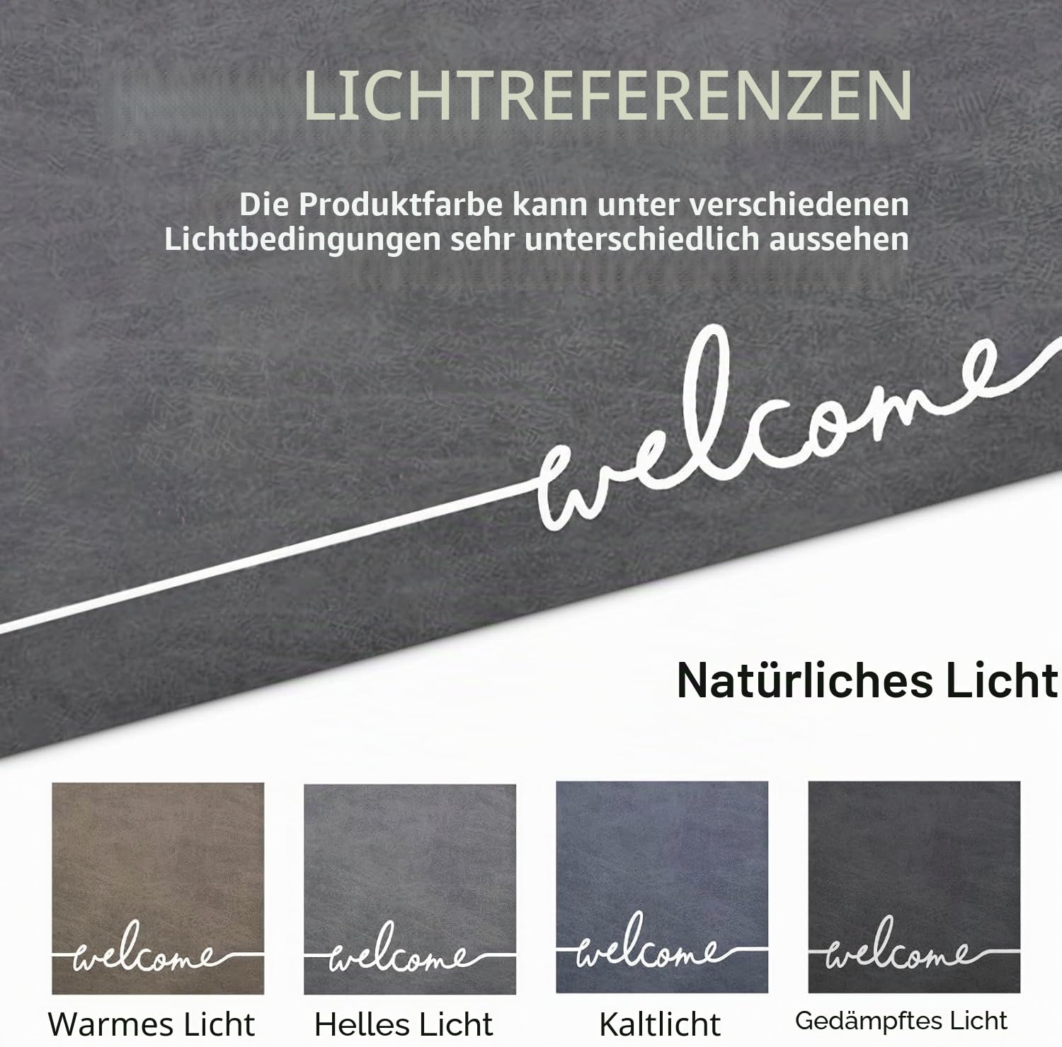 Willkommensmatte für den Innenbereich, ultradünne Fußmatte, 0,3 cm dünne Fußmatten für den Inneneingang, rutschfeste Gummi-Rückseite, waschbare Fußmatte, lichtbeständig, saugfähig, flaches