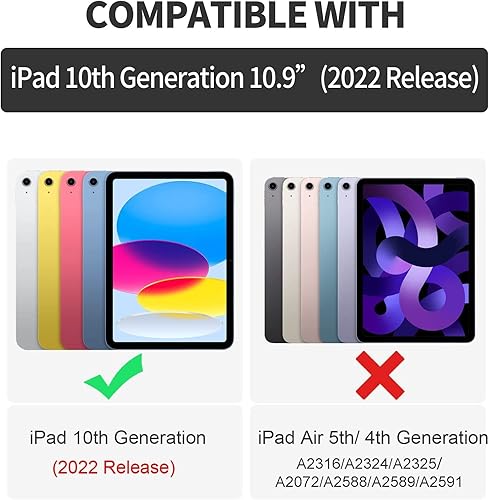 Miniatura 2 de Funda para iPad de 10. generación 2022, iPad de 10.9 pulgadas, iPad (A16) de 11 generación de 11 pulgadas (2025), funda delgada de piel sintética a