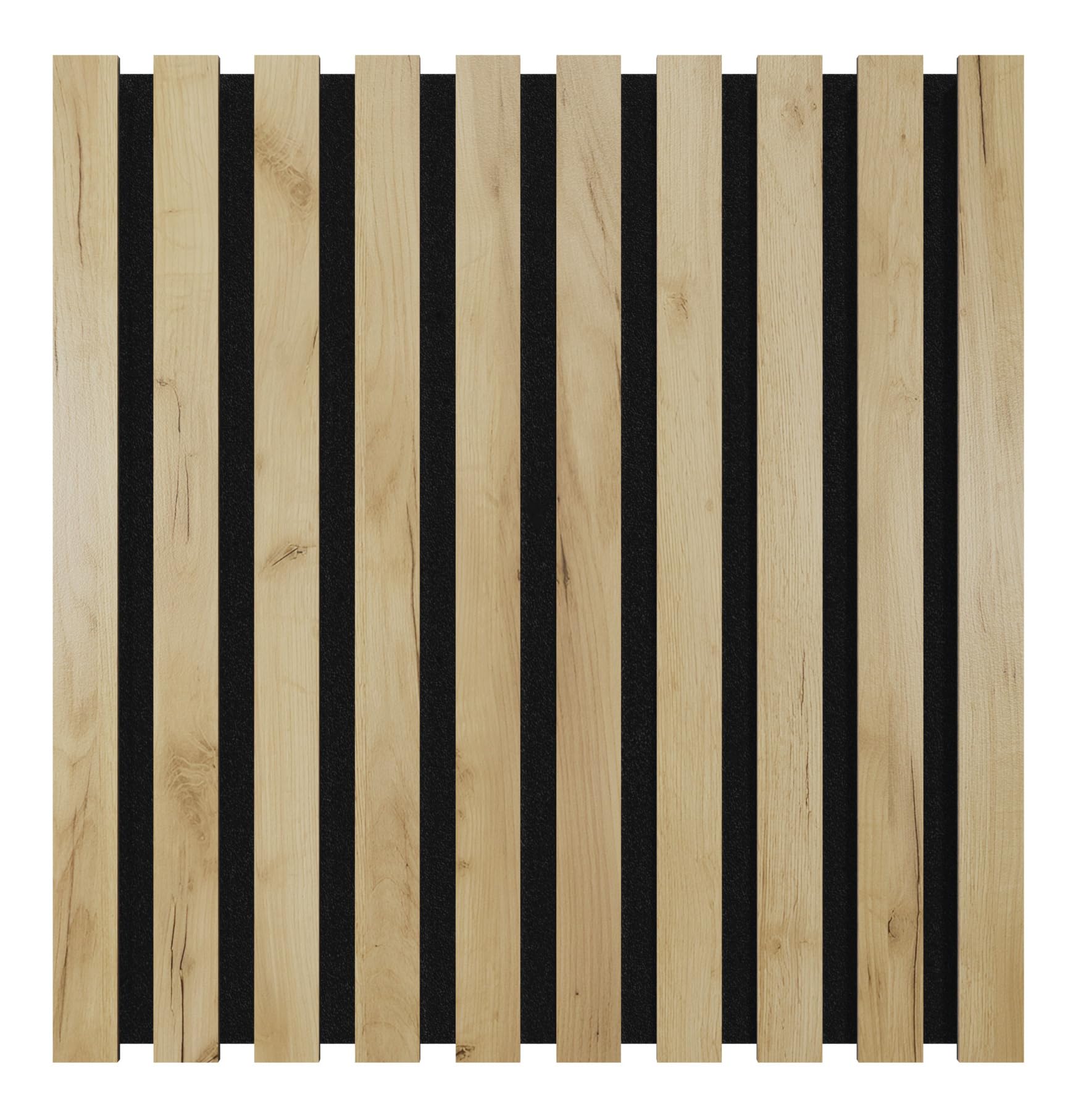 Set di 4 Pannelli acustici fonoassorbenti e diffusivi a doghe | 50x50x5cm | Assorbimento - Diffusione - Riflessione - Insonorizzazione | Legno laminato: [x4 POLE | Rovere]