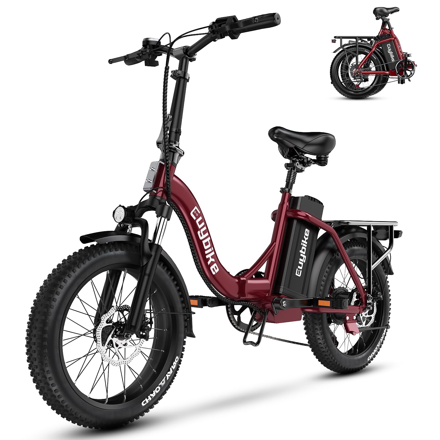 1000W Foldable Electric Bike,48V 20AH Removable Battery Ebike,80 Miles Max Range Electric Bike for Adults,20"x3" Fat Tire Folding Ebike,Adult Electric Bicycle for Commute Mountain Sport