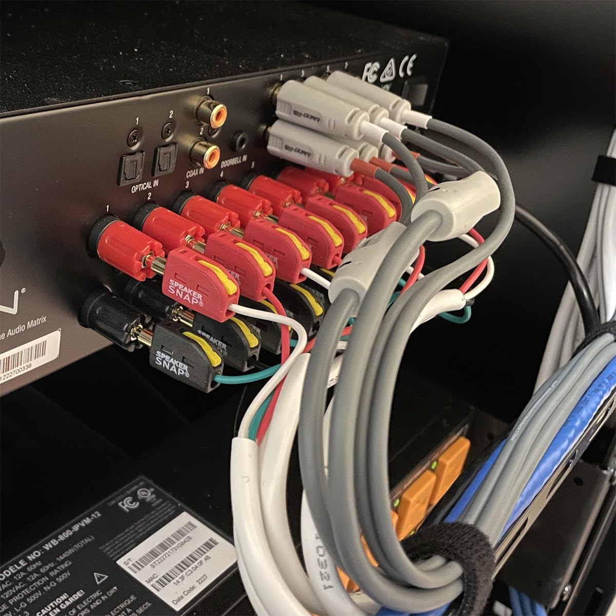 Fast & Secure - Conectores banana chapados en oro, 12-24 AWG, 2-100 piezas para cine en casa, cable de altavoz, placas de pared y receptores