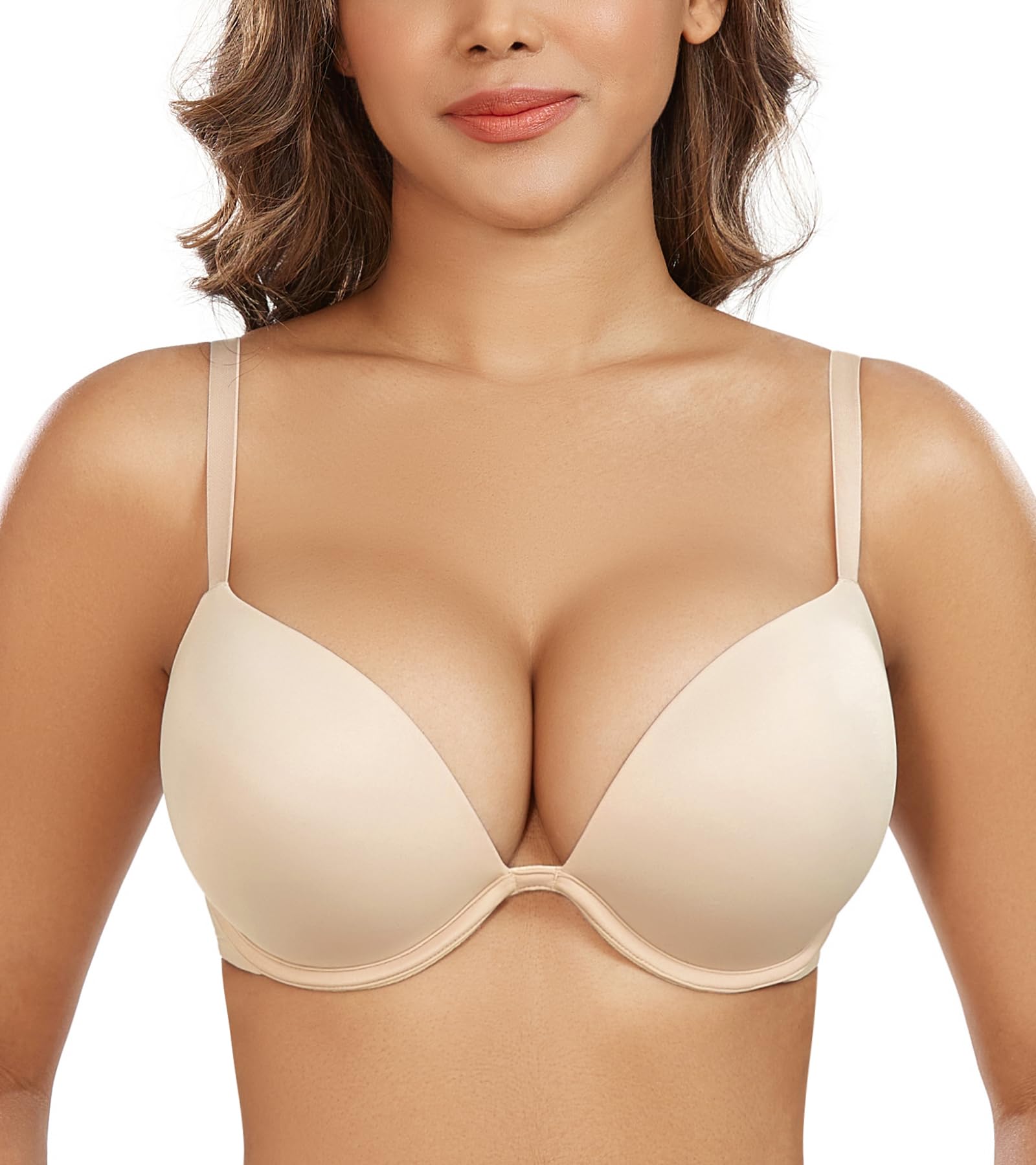 DotVol Deep Plunge Push Up Underwire Bra