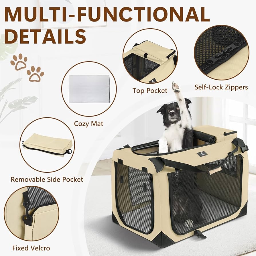 Dog Amazon.com : X-ZONE PET Dog Crate 3-Door Kennel, Collapsible