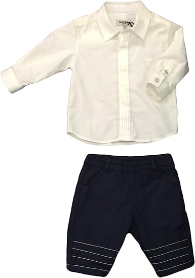 Amazon Com Jean Paul Gaultier Bebe Shirt And Shorts Set 6m White Navy Clothing Shoes Jewelry