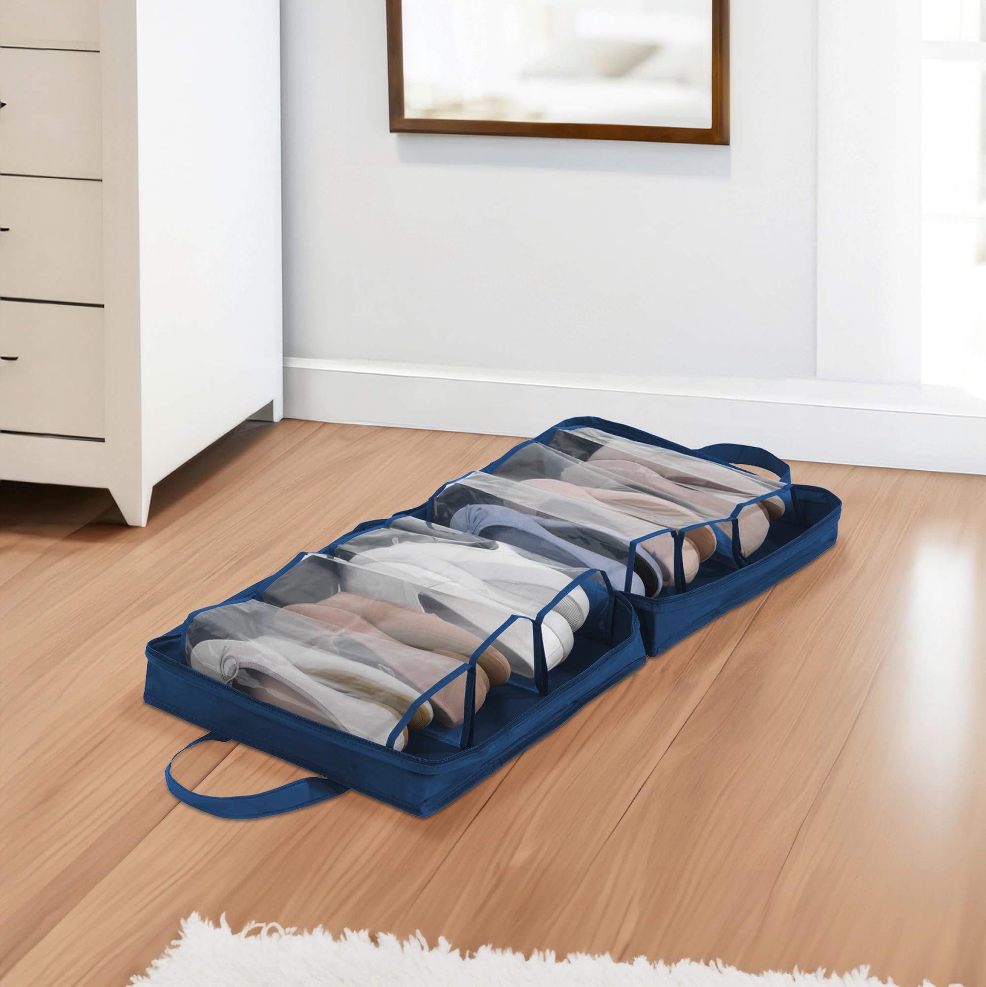 WENKO DIE BESSERE IDEE Borsa per Scarpe, Blu, Medio