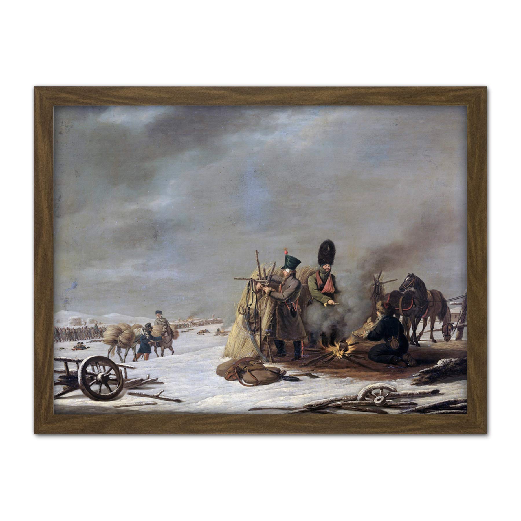 Artery8 Hari 1812 Napoleon'S Retreat From Russia Painting Artwork Framed Wall Art Print 18X24 Inch