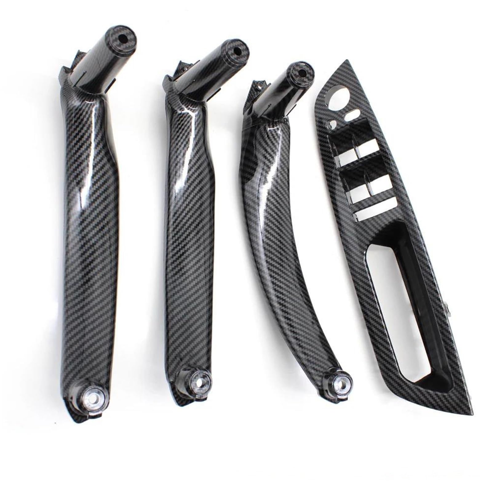 YESKIT Car Inteior Door Pull Handle Kit Replacement Parts for BMW X5 X6 E70 E71 2007-2013(RHD Set Carbon Fiber)