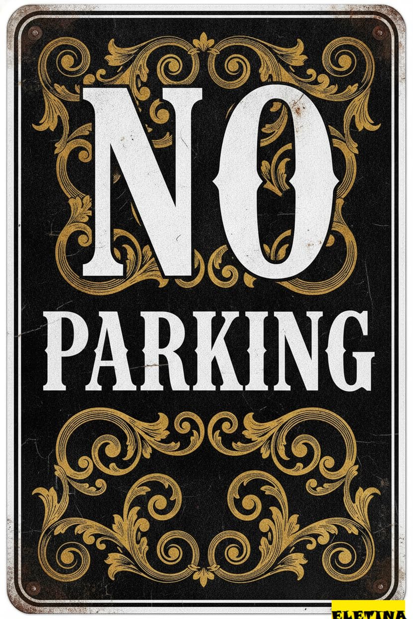 No Parking Metal Plaque Warning Vintage Farmhouse Sign Outdoor Street Driveway Yard Road Decor 8x12in