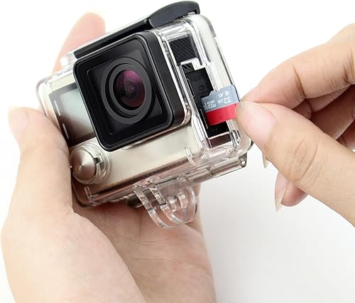 Miniatura 7 de SOONSUN Funda de esqueleto para GoPro Hero 4, Hero 3+, Hero 3  Carcasa de marco abierto lateral con puerta trasera táctil, acceso a puertos y