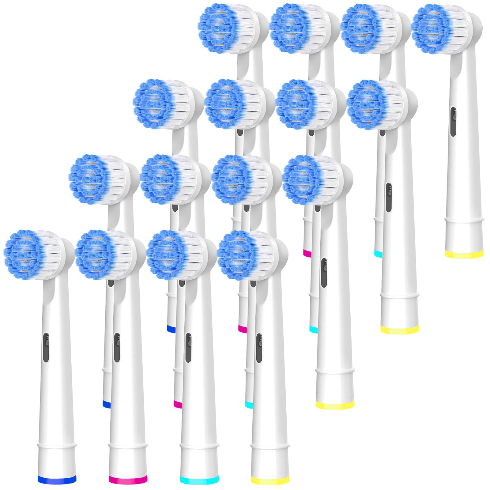 Pro Sensitive Gum Care Replacement Brush Heads Compatible with Oral-B Electric Toothbrushes 16 Pack High Density Extra Soft