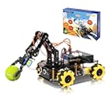 ACEBOTT 5DOF Smart Robot Arm Car Kit, 4WD Remote Control Car Compatible with Arduino/Python/Blockly Programming Project/STEM Education/Science Coding Kit for 12+ Teens and Adults Unique Gifts