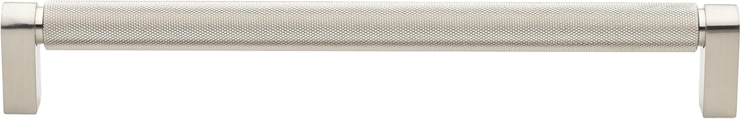 GlideRite Solid Knurled Bar Pull Cabinet Hardware Handle, 4788 Satin Nickel (5, 8.75 in)