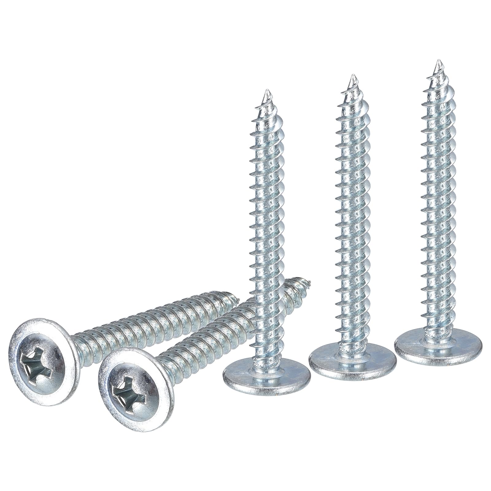 QUARKZMAN 500Pz #8 x 1-1/2" Viti Autofilettanti A Testa Phillips, Acciaio Al Carbonio Testa Piatta Viti Ad Alta Resistenza Viti Rapide Per Legno, Metallo, Plastica, Argento