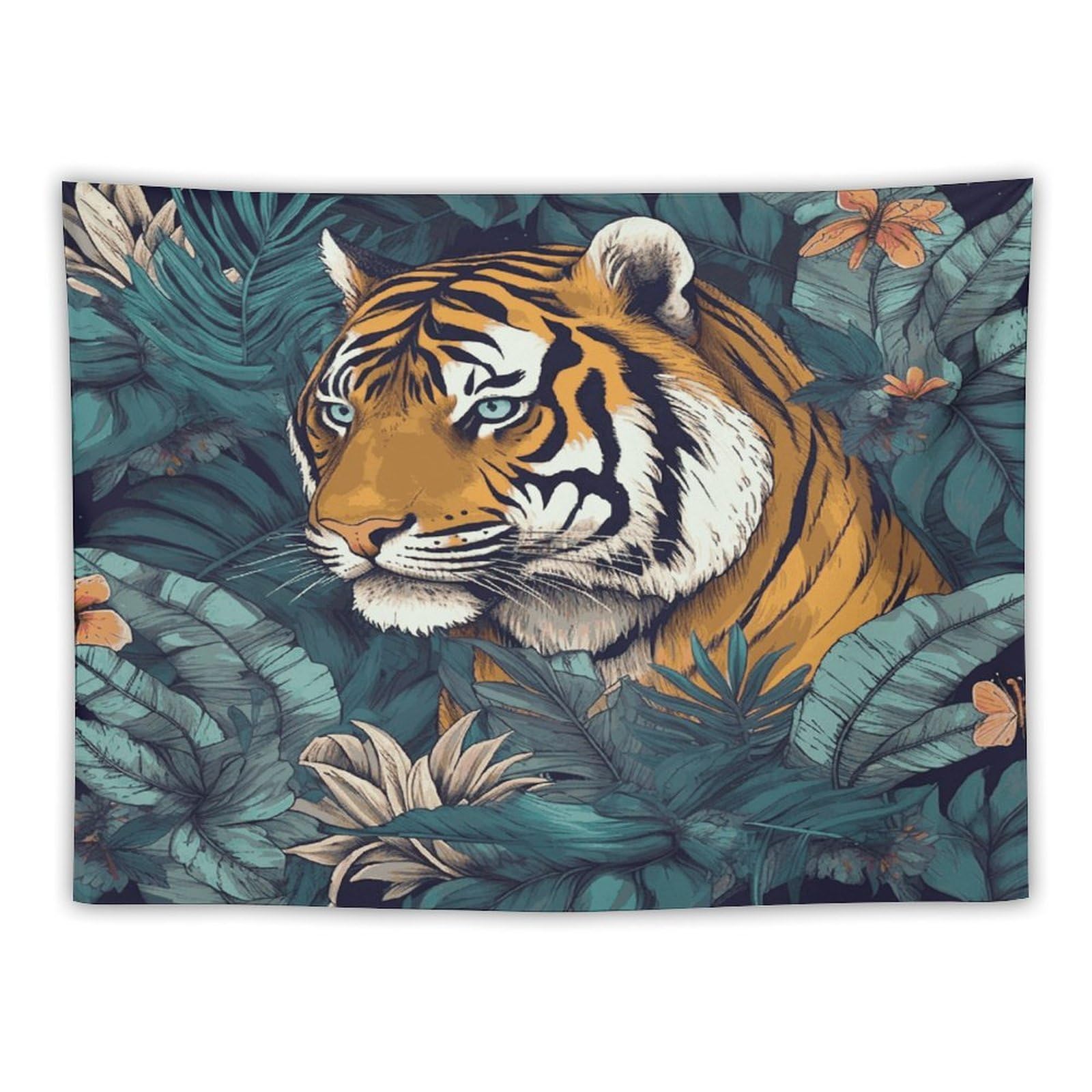 LDGSUPH Tropical Tiger Tapestry Wall Hanging Decor Anti-fading Aesthetic Wall Tapestries Fashion Wall Blanket Decor Modern Wall Art Tapestry for Bedroom Home Decor 30"x40"