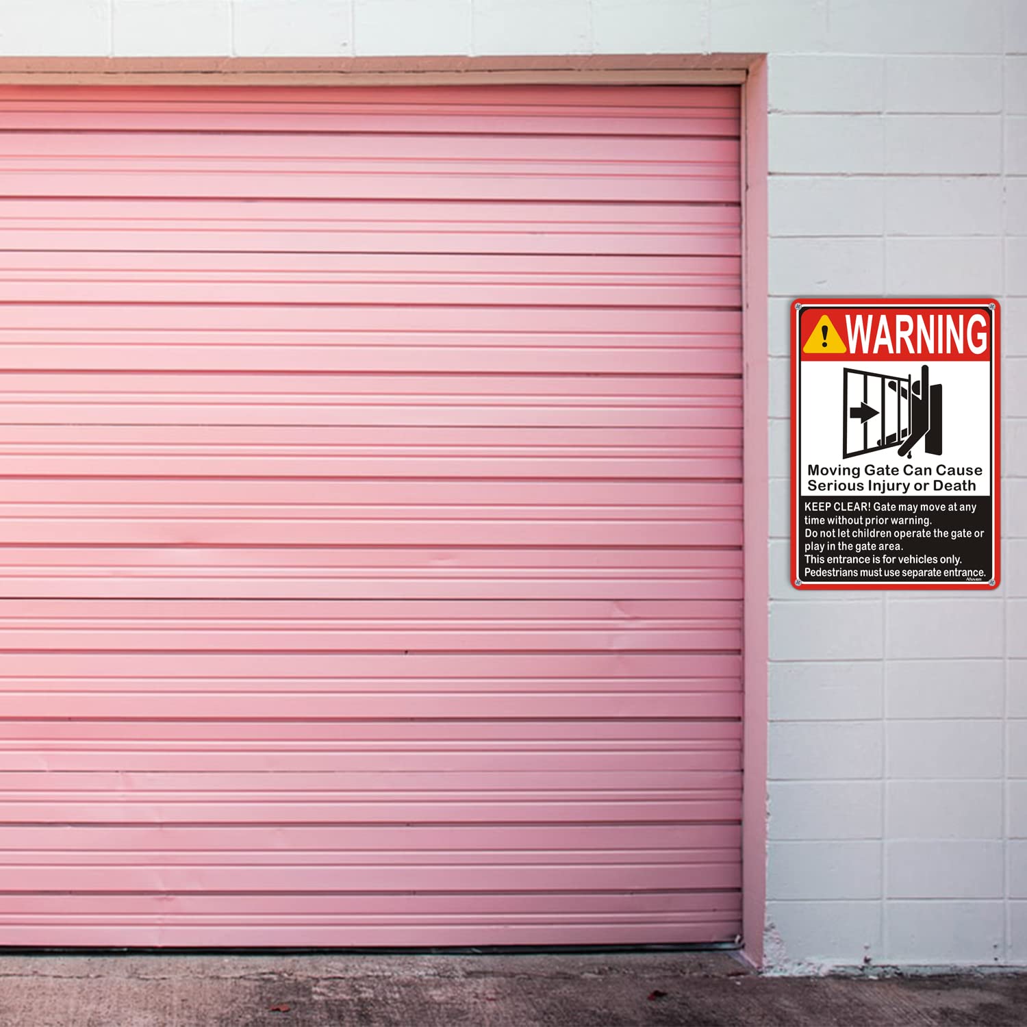 Sigo Warnschild "Moving Gate Can Cause Serious Injury Or Death" | 25,4 X 35,6 Cm | Aluminium, Wetterfest | Made In USA
