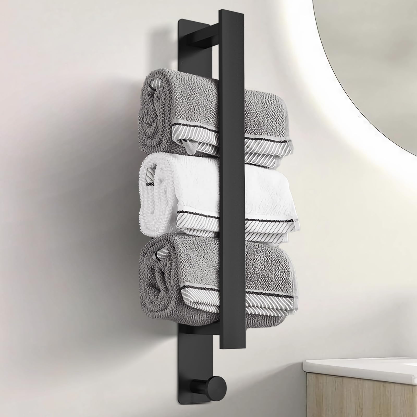 Amish Wrought Iron Towel Bar Scroll Ends Large Made