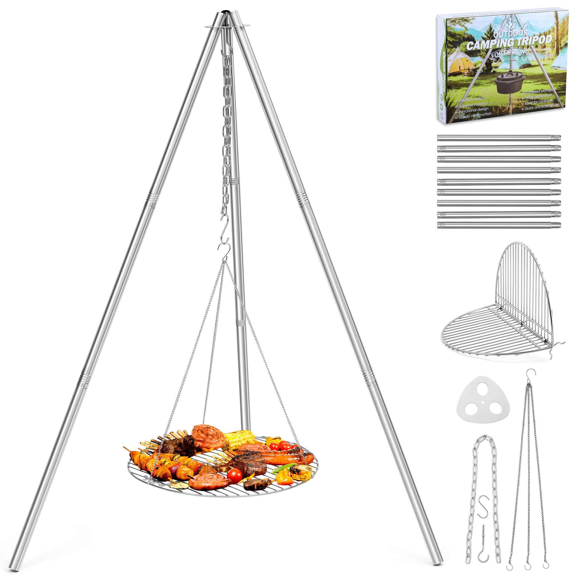 Joyfair Campfire Camping Tripod Grill Grate