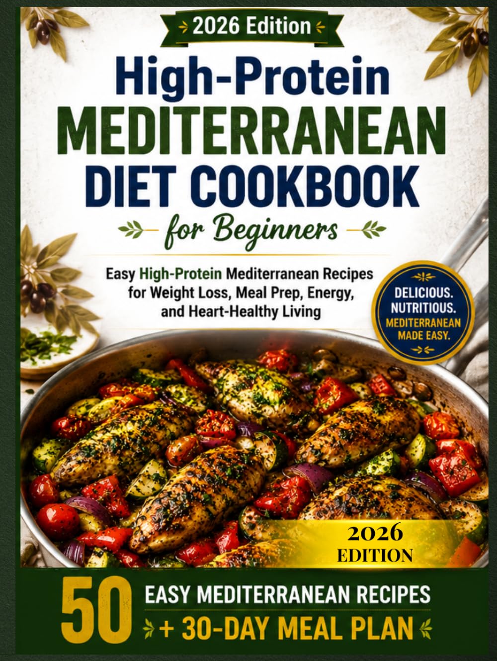 High-Protein Mediterranean Diet Cookbook for Beginners 2026: 2026 Edition: Easy High-Protein Mediterranean Recipes for Weight Loss, Meal Prep, Energy, and Heart-Healthy Living