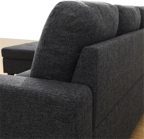 Beverly Fine Furniture Andes Microfiber with Faux Sofas, Dark Grey