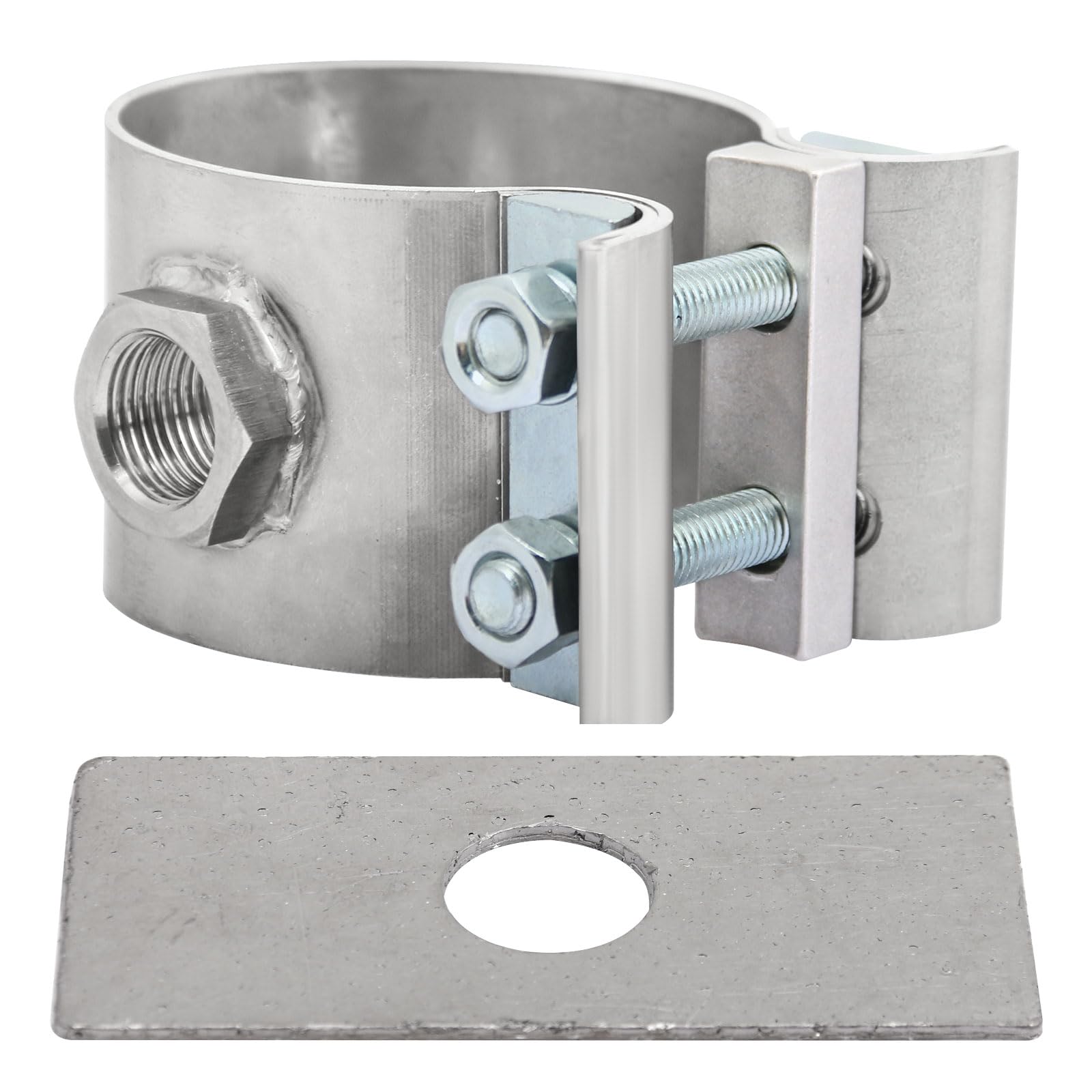 Oxygen Sensor Spacer Adapter for 2-1/4"-2-1/2" Clamp-On Wideband - M18 x 1.5mm Female Thread Fitting,Air/Fuel Ratio Gauge o2 Sensor Bung Adapter -No