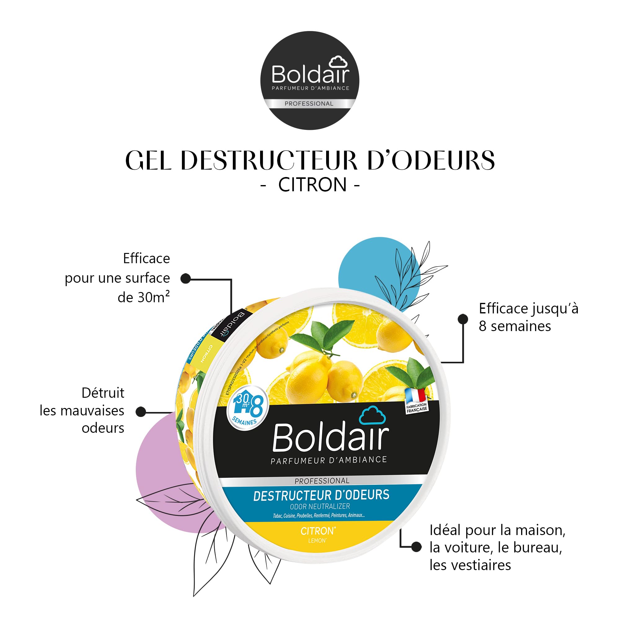 Boldair Gel Destructor olores Limón