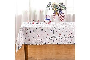 Siilues Vintage Independence Day Tablecloth for 4th of July