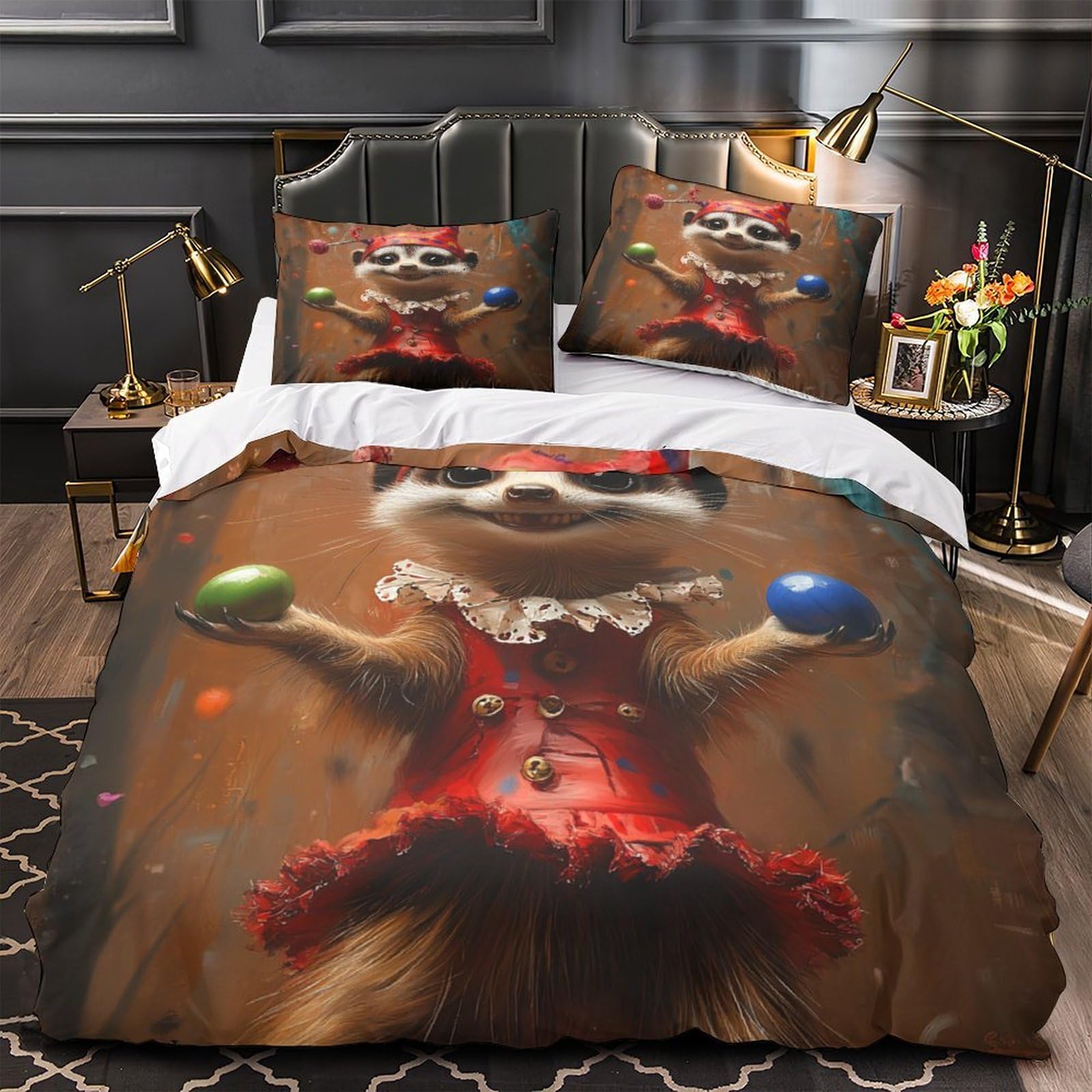 Housse de couette suricate lavable en machine, zip caché anti-glisse