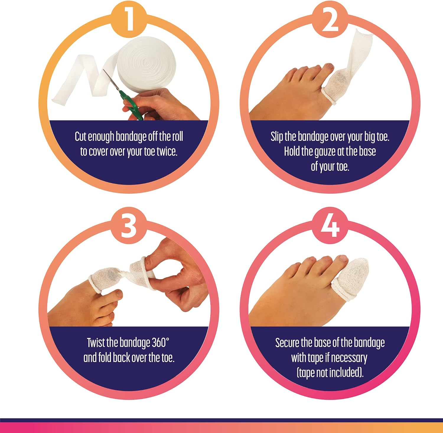 Snugfast Big Toe Tubular Gauze Bandage Dressing 2.7cm x 20m Roll BigaMart