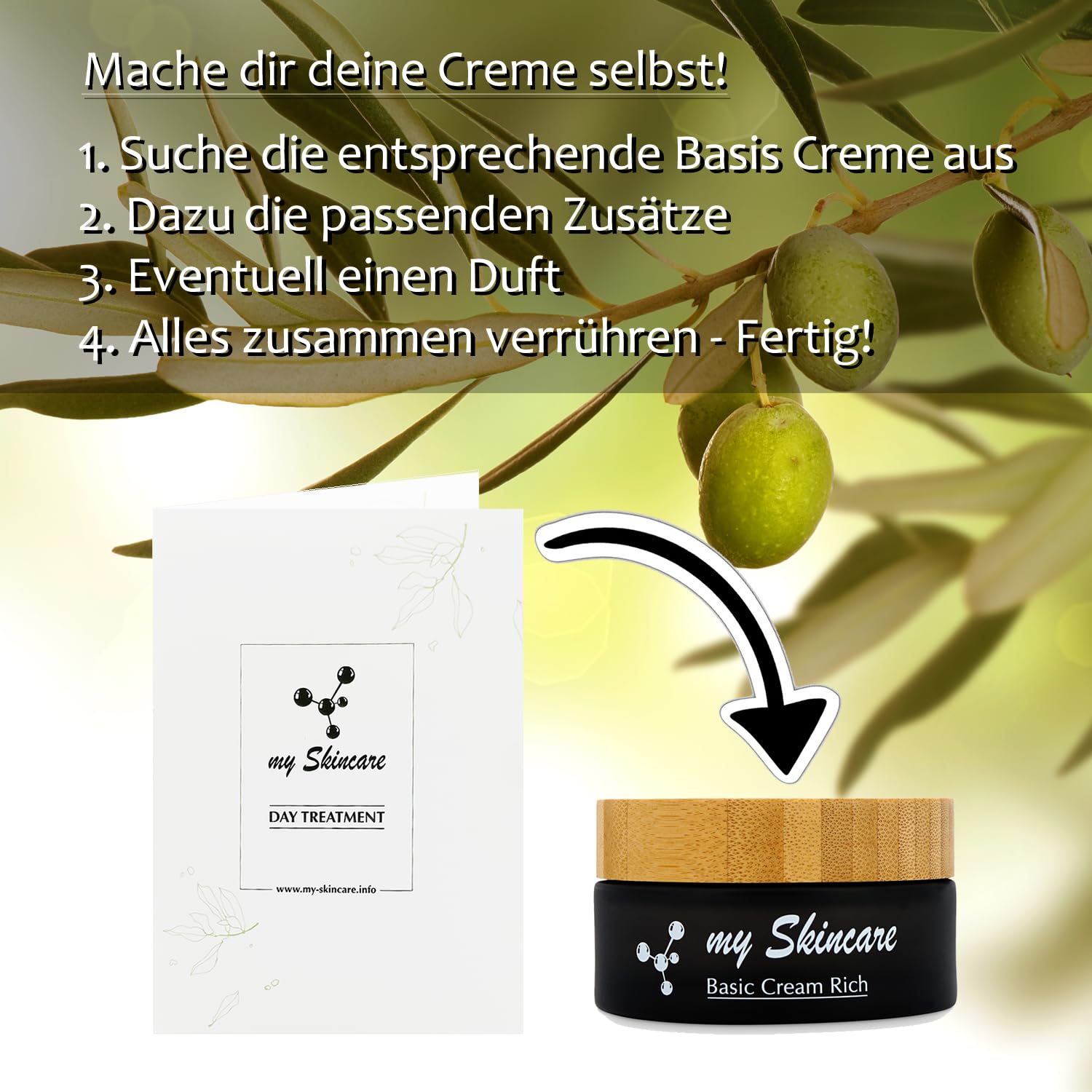 Gesichtspflege für sensible und trockene Haut - Pflege Set zum Selbermischen - sensitive Care - Sensitive Creme mit natürlichem UV-Schutz, 50ml