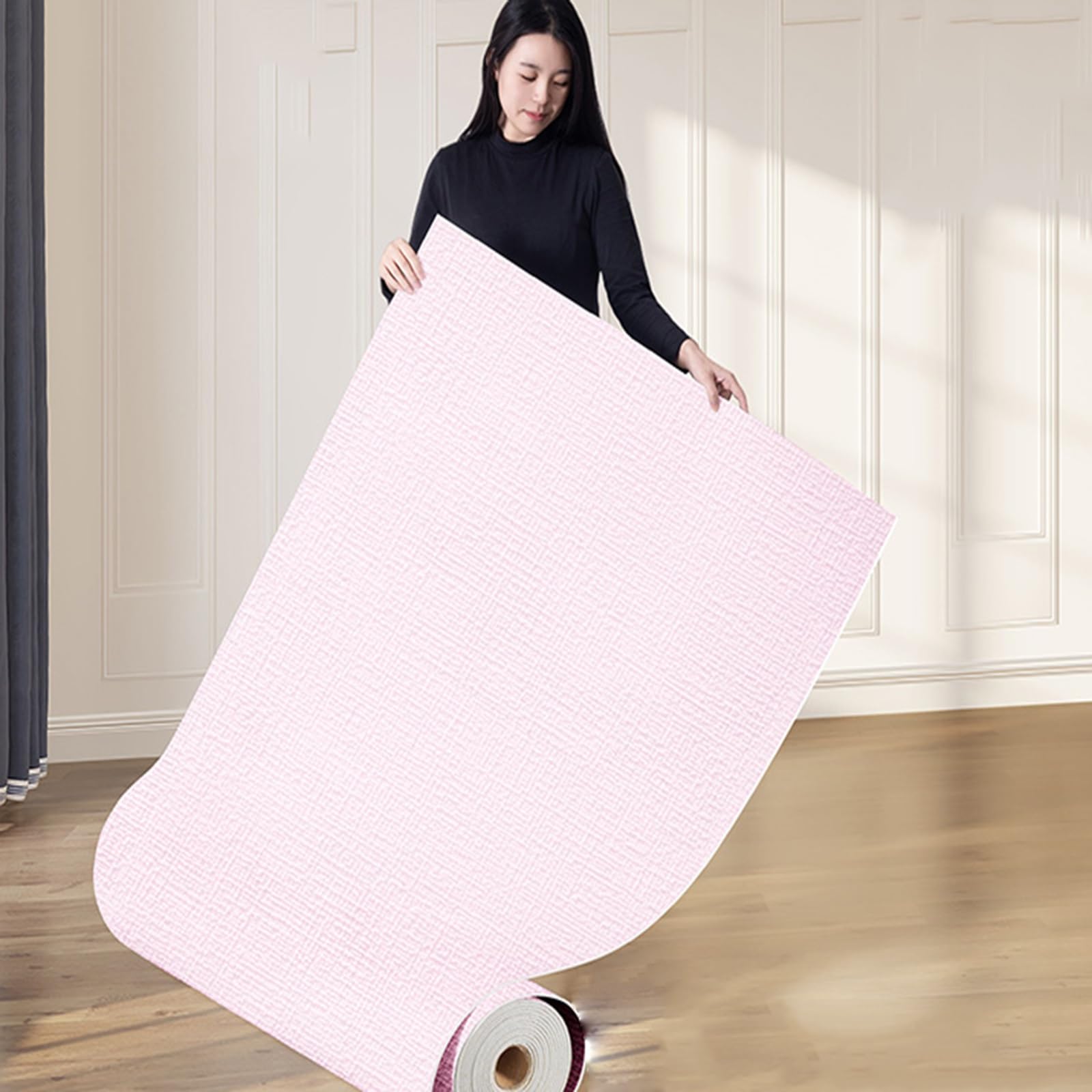 Tapeta izolacyjna z PVC i aluminium | Wielokolorowe, wiele rozmiarów izolacji ścian: odklej i przyklej osłonę termiczną(Pink,50 x 500 x 0.5 cm)