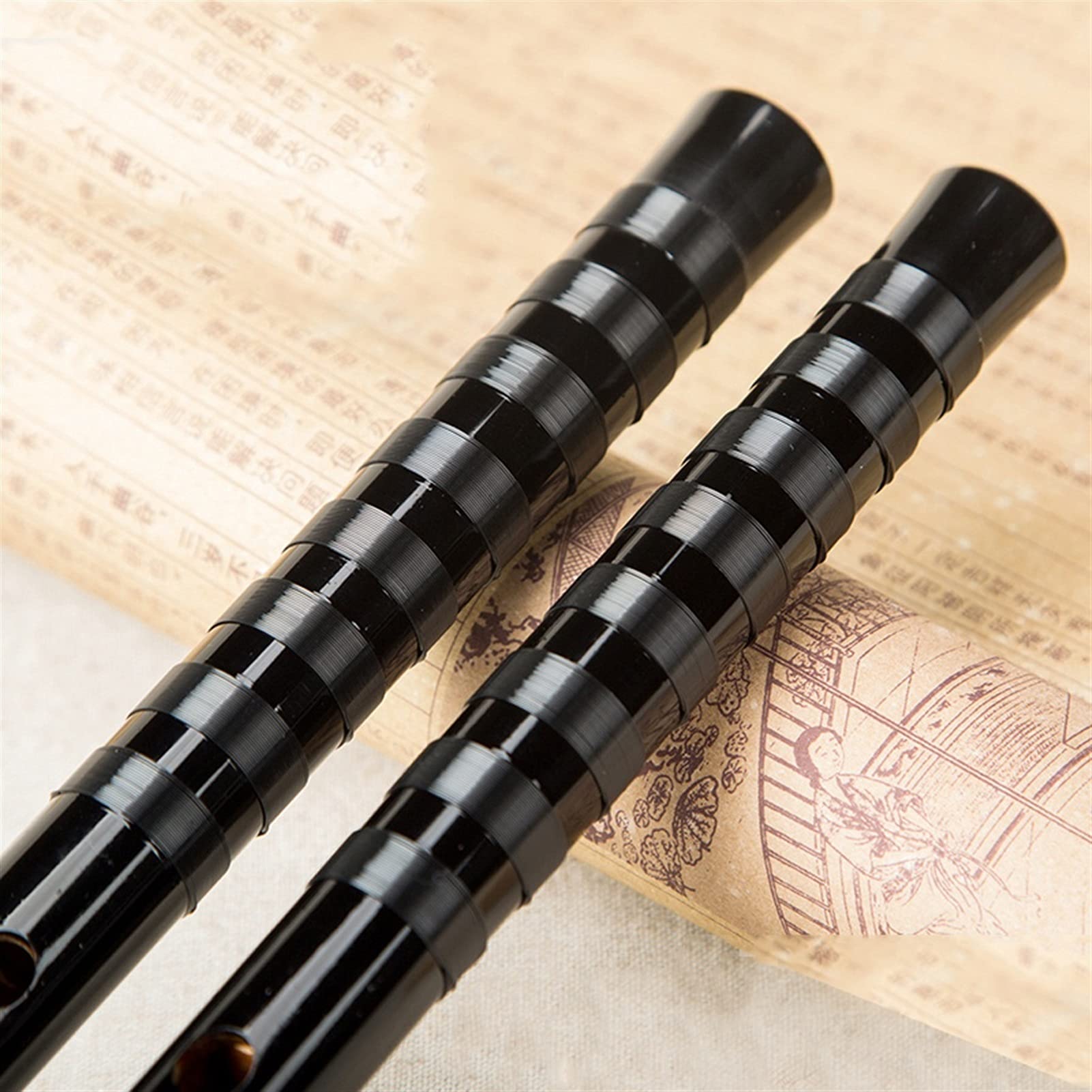 Chinesische DIZI-Klarinette-alte schwarze Bambus-Flöte traditionelles Musikinstrument - C, D, E, F, G Melodie(F)