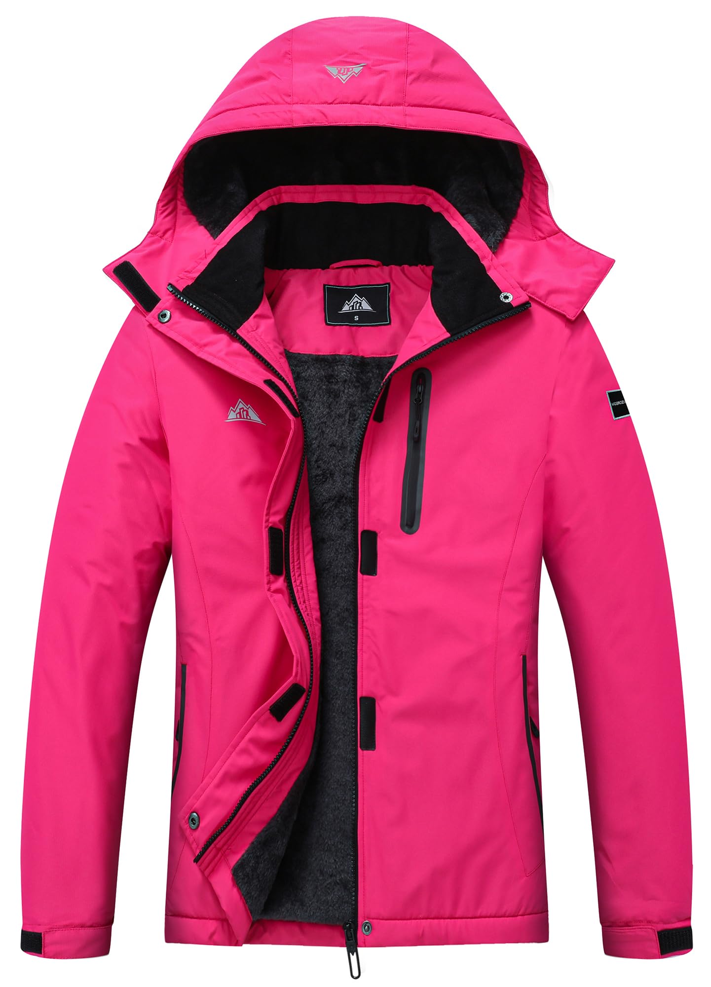 MOERDENG Women's Snow Ski Jacket Warm Winter Coat Waterproof Snowboarding Jacket with Zippered Pockets