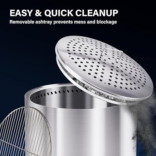 Miniatura 45 de HGD - Hoguera sin humo de 20 pulgadas para exteriores, portátil, para campamento, con bolsa de viaje, estufa de leña de acero inoxidable para patio