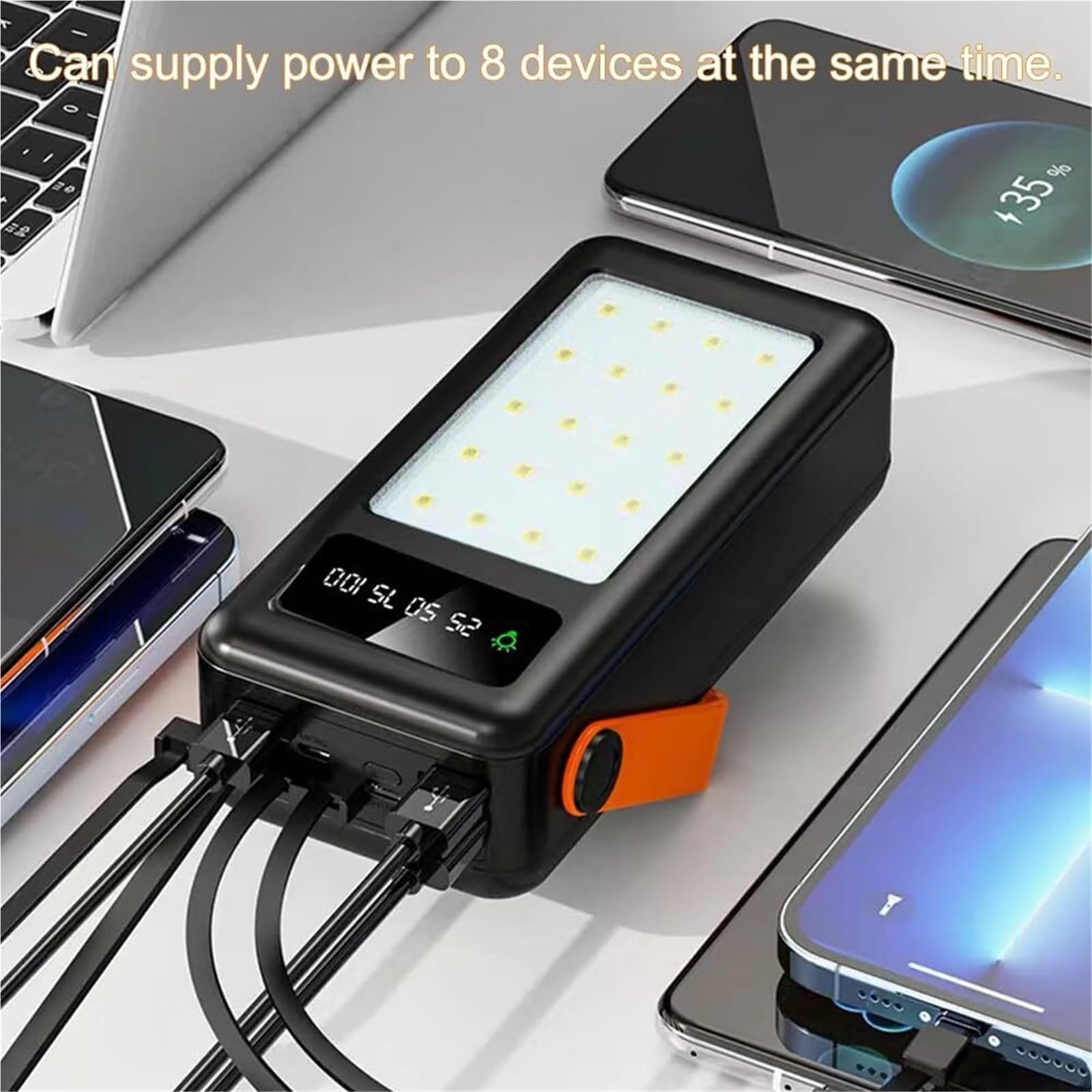 Banco De Energía De 80000 MAh For Cargador Portátil For Acampar Al Aire Libre con Batería Externa De 8 Salidas Y 3 Entradas con Pantalla LED For Teléfonos Tabletas(D,100000 mAh)